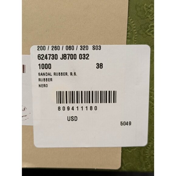 Gucci Logo Embossed Mid-Heel Rubber Sandals Black 624730 EU38 - Picture 11 of 12